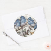  blauwvogel illustratie schattige vogelsoorten nat ronde sticker (Envelop)