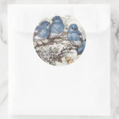  blauwvogel illustratie schattige vogelsoorten nat ronde sticker (Tas)