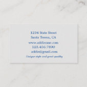 Blauwvogel in boomtakken Harten bladeren roze Visitekaartje (Achterkant)