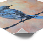 Blauwvogel in de bergen - Kunstafdrukken (klein) Poster (Hoek)