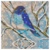 Blauwvogel in de sneeuw stof (Close Up)