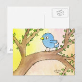 Blauwvogel in een boom briefkaart (Voorkant / Achterkant)