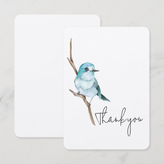 Blauwvogel in een filiaal Hartelijk dank Bedankkaart (Voorkant / Achterkant)