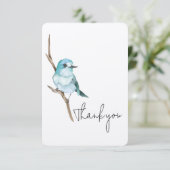 Blauwvogel in een filiaal Hartelijk dank Bedankkaart (Staand voorkant)