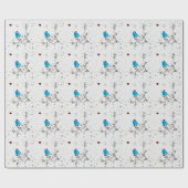 Blauwvogel in een Santa Hat Cadeaupapier (Vlak)