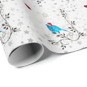 Blauwvogel in een Santa Hat Cadeaupapier (Rol Hoek)