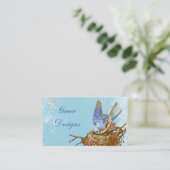 Blauwvogel in Nest Business Visitekaartje (Staand voorkant)