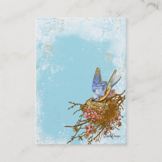 Blauwvogel in nestbusiness/profielkaart visitekaartje