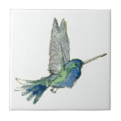 Blauwvogel, keramisch geschenk tegeltje (Voorkant)