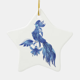 Blauwvogel Keramisch Ornament