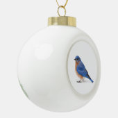 Blauwvogel Keramische Bal Ornament (Links)