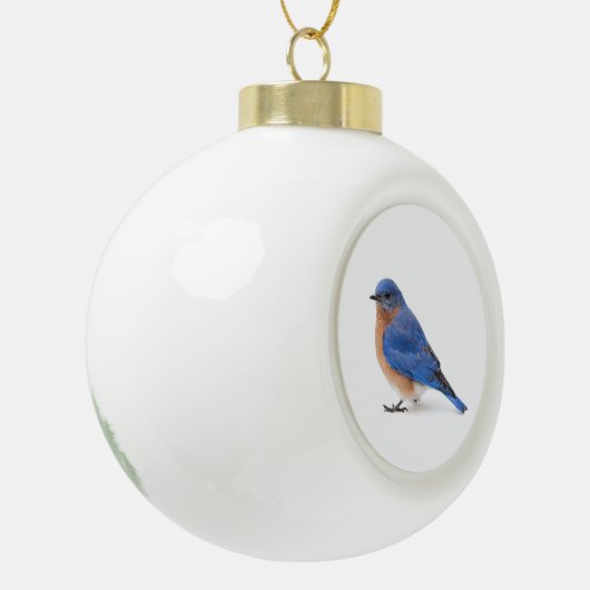 Blauwvogel Keramische Bal Ornament (Links)