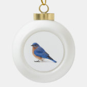 Blauwvogel Keramische Bal Ornament (Voorkant)