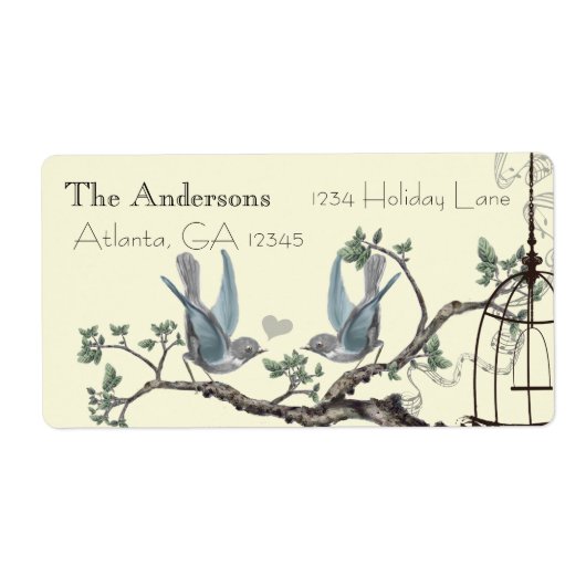 blauwvogel-labels etiket (Voorkant)