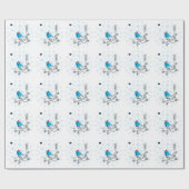 Blauwvogel met Kerstmis Cadeaupapier (Vlak)