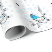 Blauwvogel met Kerstmis Cadeaupapier (Rol Hoek)