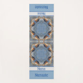 Blauwvogel Natuur Abstracte Kunst op maat Yogamat (Voorkant)