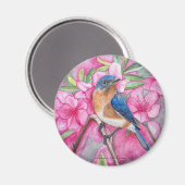Blauwvogel Onder de Azalea’s MAGNEET (Voorkant / Achterkant)