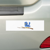 Blauwvogel op boomtak bumpersticker (Op auto)