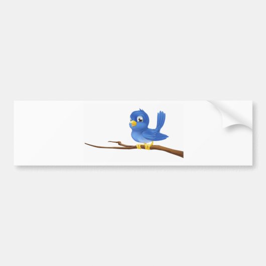 Blauwvogel op boomtak bumpersticker (Voorkant)