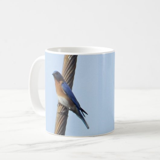 Blauwvogel op een Mok (Voorkant links)