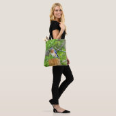 Blauwvogel op een omheining post tote bag (Op model)