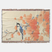 Blauwvogel op een Paulownia-boom Deken (Voorkant)