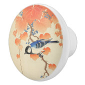 Blauwvogel op een Paulownia-boom Keramische Knop (Rechts)