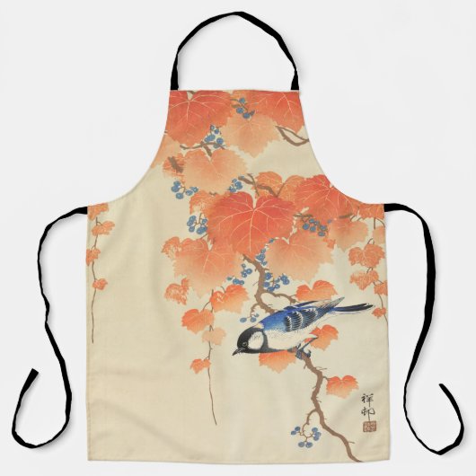 Blauwvogel op een Paulownia-boom Schort (Voorkant)