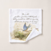 Blauwvogel op een vertakking Bluebird gedicht Vict Bad Handdoek (Wasdoekje)