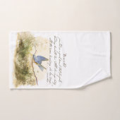 Blauwvogel op een vertakking Bluebird gedicht Vict Bad Handdoek (Handdoek)