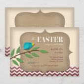 Blauwvogel op een vertakkingsramboek Pasen Kaart (Voorkant / Achterkant)