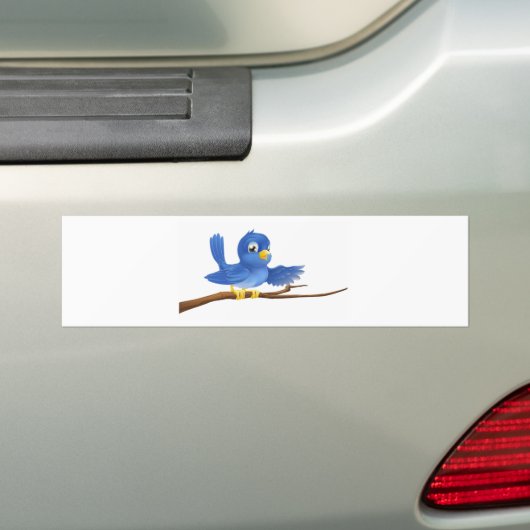 Blauwvogel op vertakking gericht bumpersticker (Op auto)