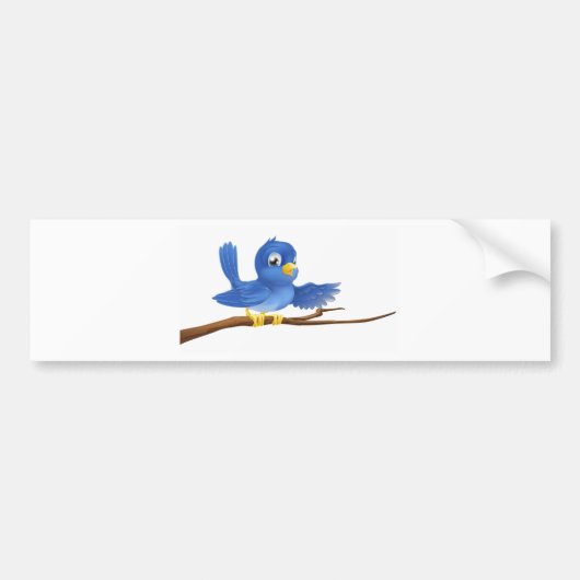 Blauwvogel op vertakking gericht bumpersticker (Voorkant)