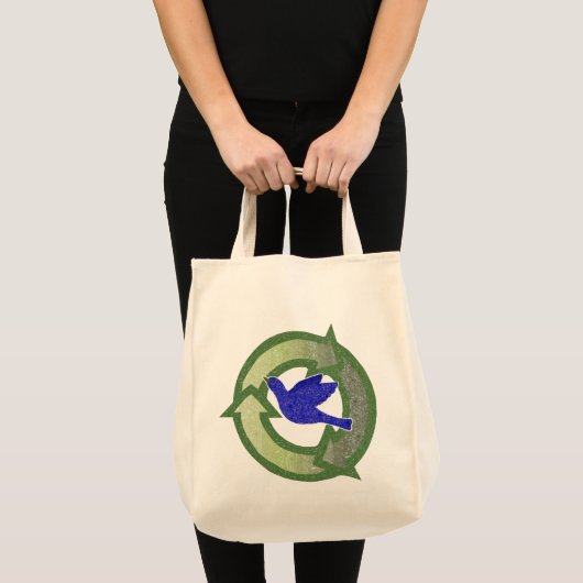 Blauwvogel  organische Recyclen Canvas tas (Voorkant (product))