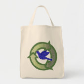 Blauwvogel  organische Recyclen Canvas tas (Voorkant)