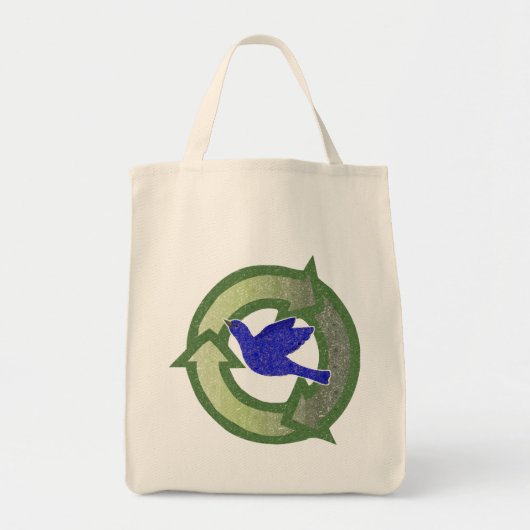 Blauwvogel organische Recyclen Canvas tas (Voorkant)