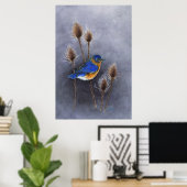 Blauwvogel Poster afdrukken (Thuiskantoor)
