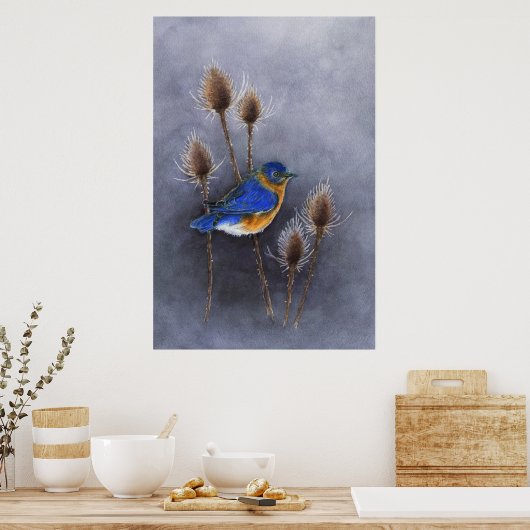 Blauwvogel Poster afdrukken (Keuken)