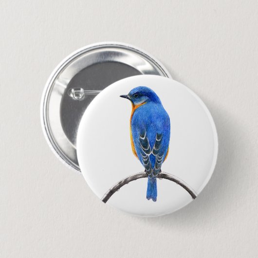 Blauwvogel Ronde Button 5,7 Cm (Voorkant /achterkant)
