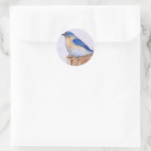 Blauwvogel Ronde Sticker (Tas)
