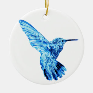 Blauwvogel-ronde versiering keramisch ornament