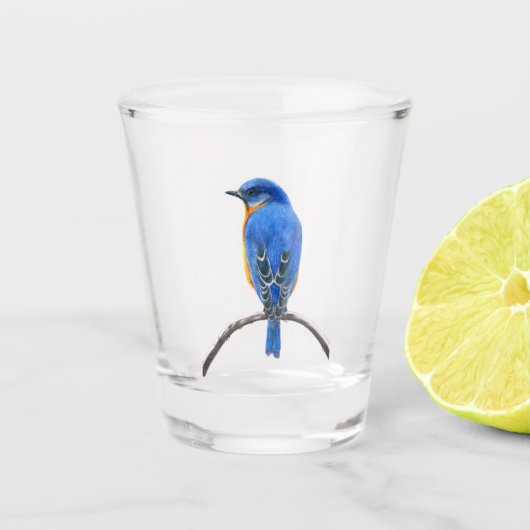 Blauwvogel Shot Glas (Voorkant)