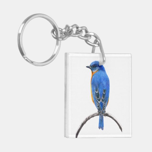 Blauwvogel Sleutelhanger (Voorkant Links)
