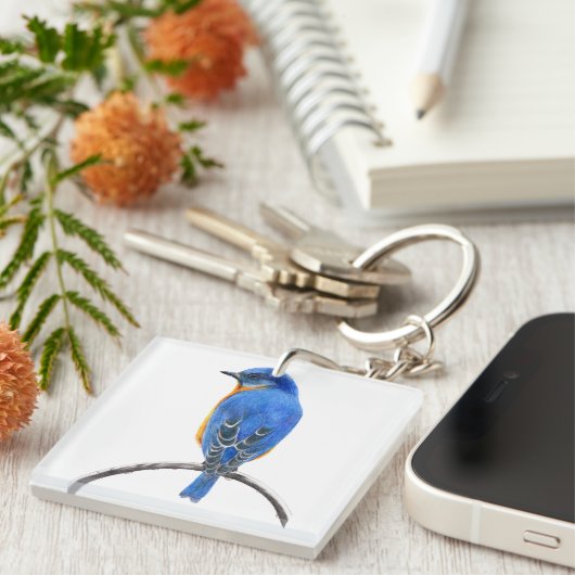 Blauwvogel Sleutelhanger (Voorkant Rechts)