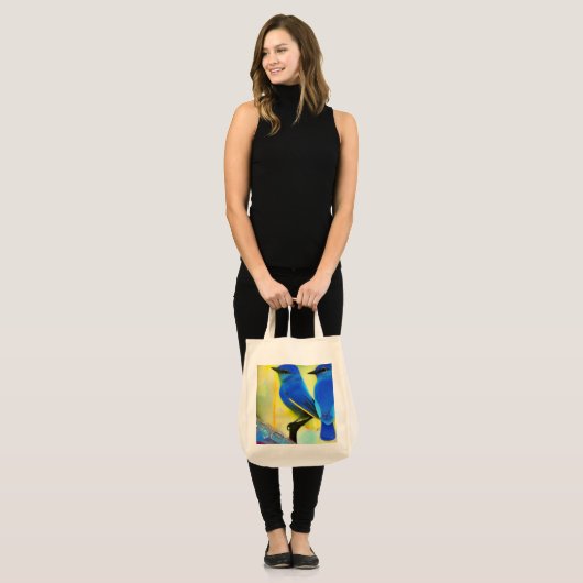 Blauwvogel van de Canvas tas van Geluk (Voorkant (model))