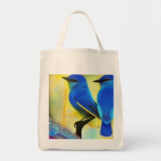Blauwvogel van de Canvas tas van Geluk (Voorkant)