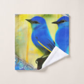 Blauwvogel van de Dekking van het Geluk Bad Handdoek (Wasdoekje)