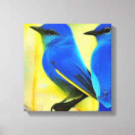 Blauwvogel van de Kunst van het Gelukscanvas Canvas Afdruk