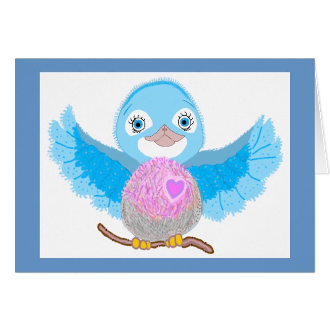 Blauwvogel van geluk (Voorkant Horizontaal)